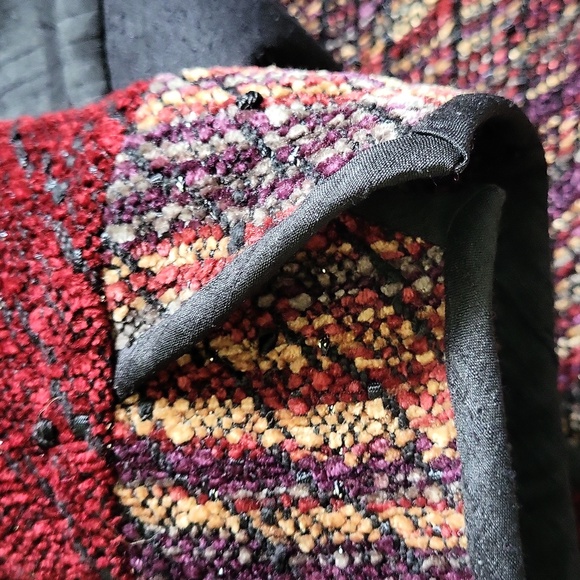 Laura Fisher Bonvallet Chenille Jacket Deep Red Jacket Size M - Picture 12 of 12